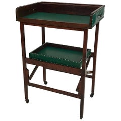 Vintage Tiered Cherrywood Folding Serving Bar Cart