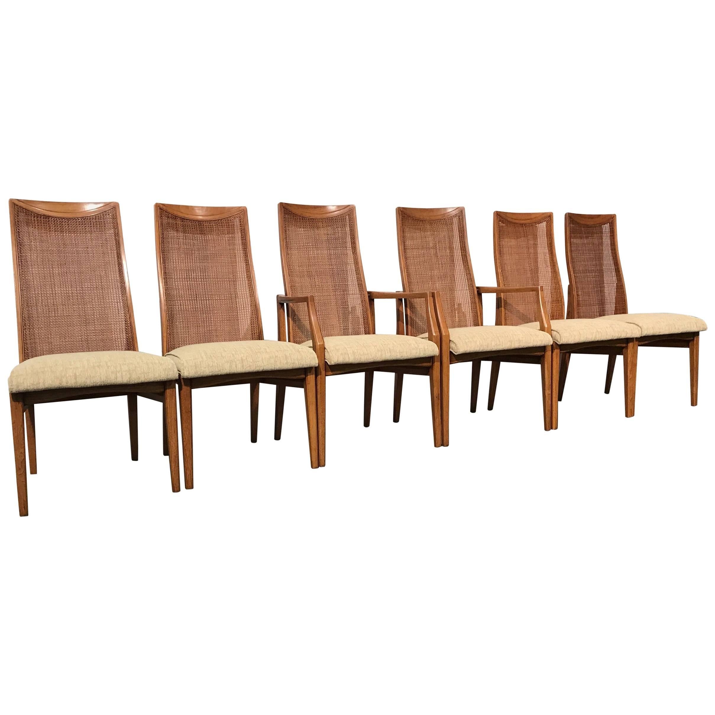 Six Quality Mid-Century Modern Dining Chairs by Heritage Furniture