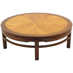Vintage Round Coffee Table by Kittinger, Two-Toned Teak and Mahogany, Expertly Restored