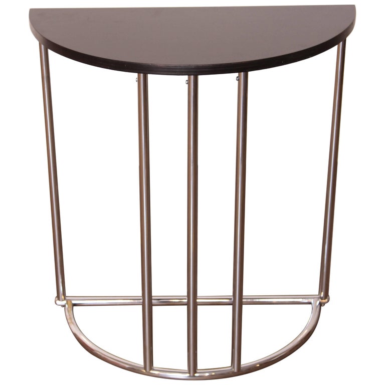 Machine Age Art Deco Demilune Console Table, Royalchrome Royal Metal ...