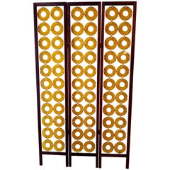 Room Divider or Folding Screen 1970s Mod