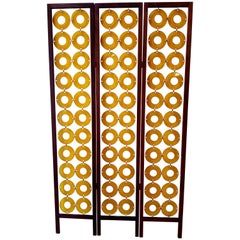 Room Divider or Folding Screen 1970s Mod