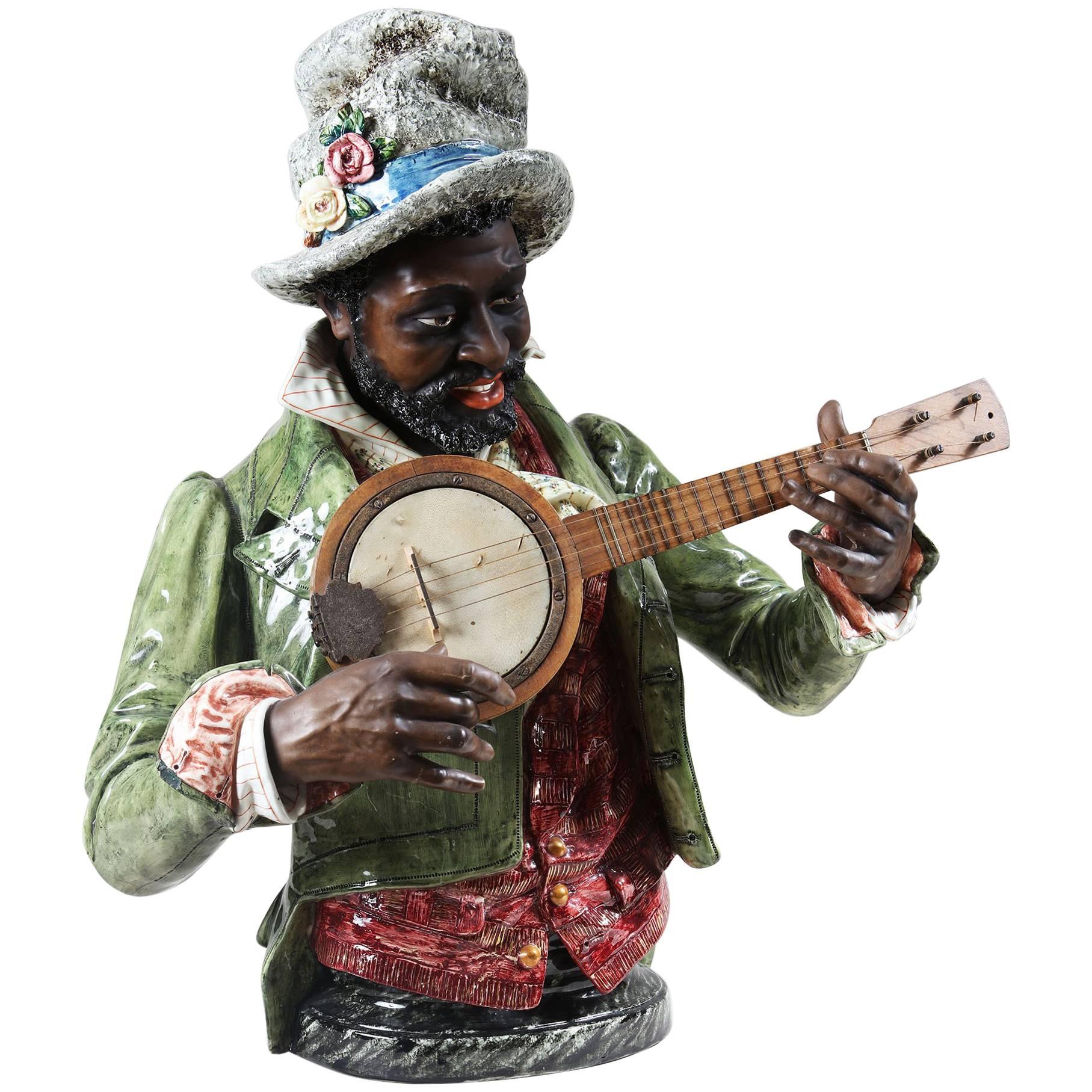 Majolica Banjo Player