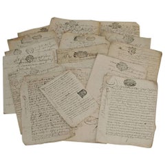 Collection of 20 French, 17th-18th Century Manuscripts