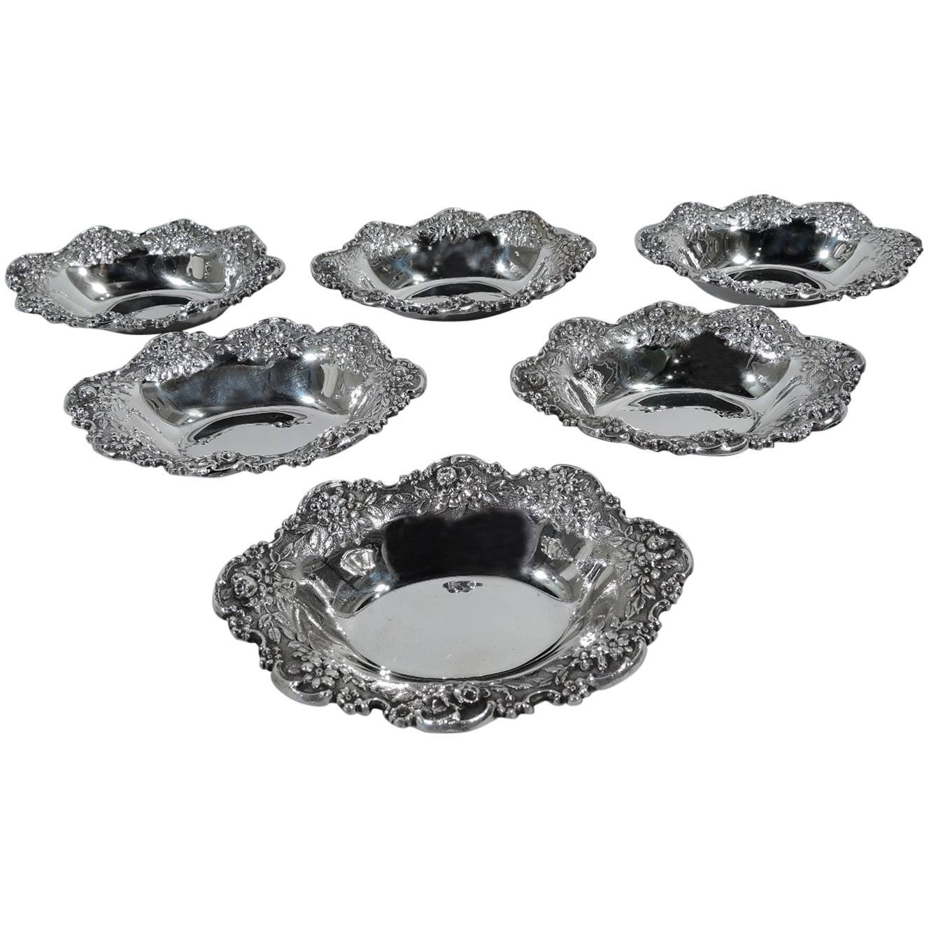 Set of Six Kirk Sterling Silver Nut Dishes