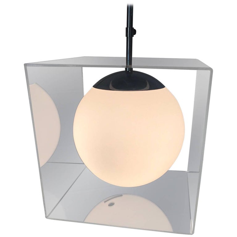 Mid Century Hanging, Lucite String Light Fixture at 1stdibs