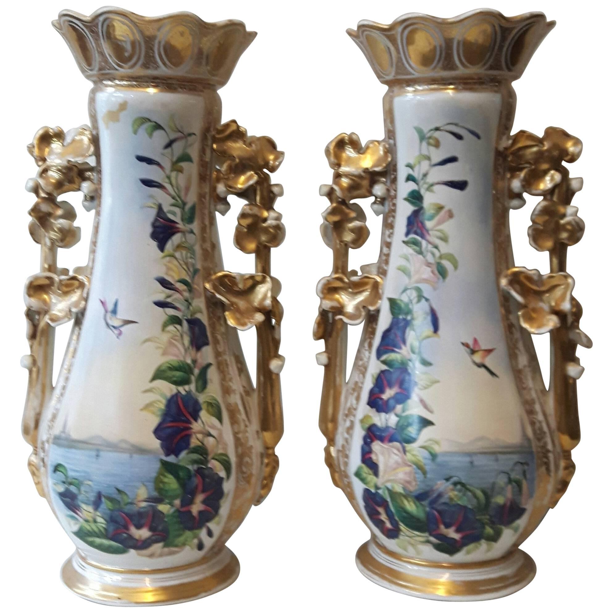 Large Pair of 19th Century Paris Vases