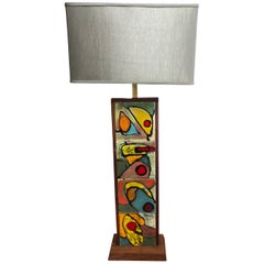 Mid-Century Modern Teak Lamp Attributed to Harris Strong