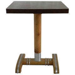 Table basse Art Déco Rex Brevette en bakélite et sycomore, vers les années 1930