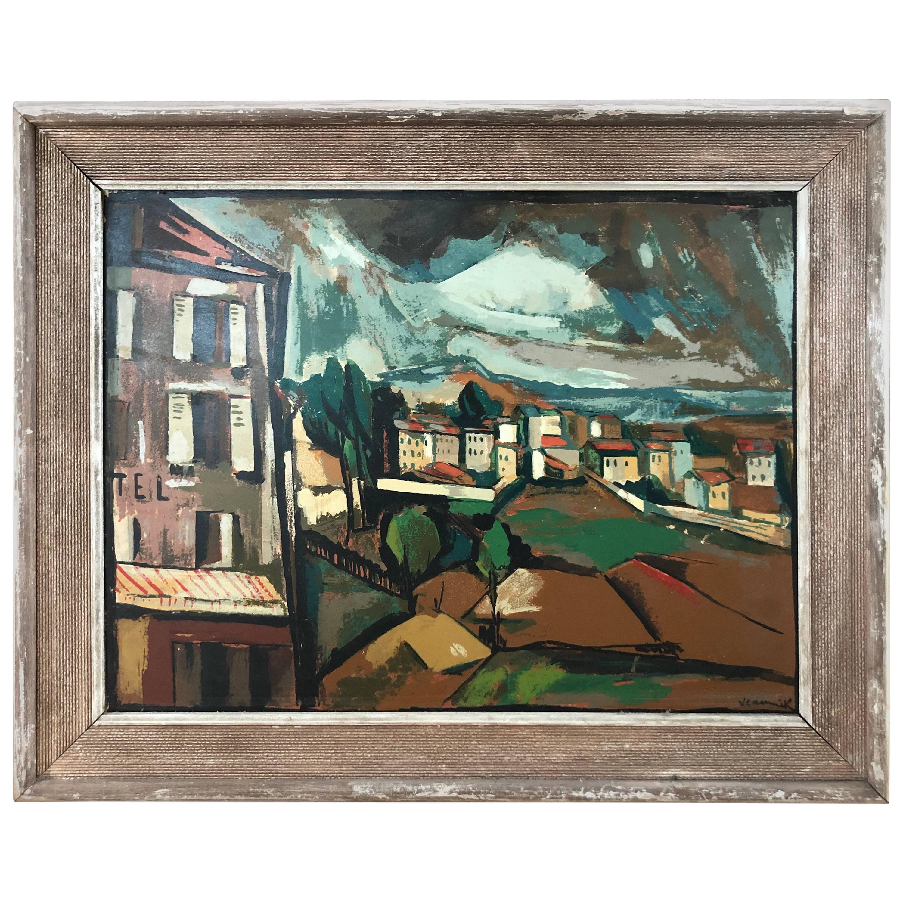  Signed Mid Century Seriagraph on board by Maurice de Vlamink For Sale