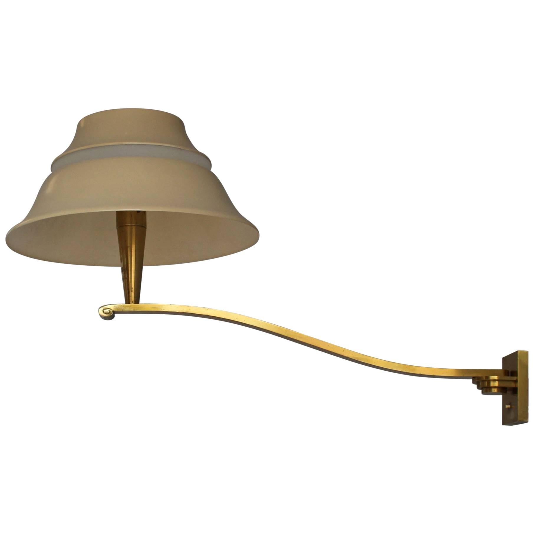 Fine French 1950s Pivoting Sconce by Jean Perzel For Sale