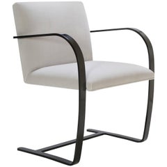 Brno Flat-Bar Chairs in Dove Velvet, Obsidian Gloss Frame