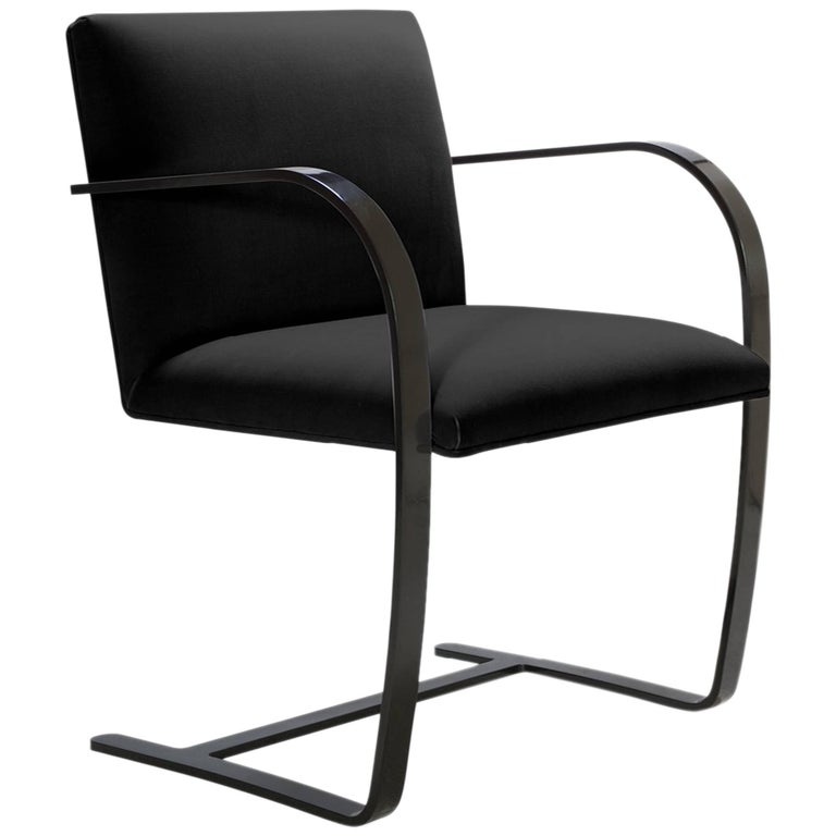 Brno Flat Bar Chairs In Noir Velvet Obsidian Gloss Frame For Sale