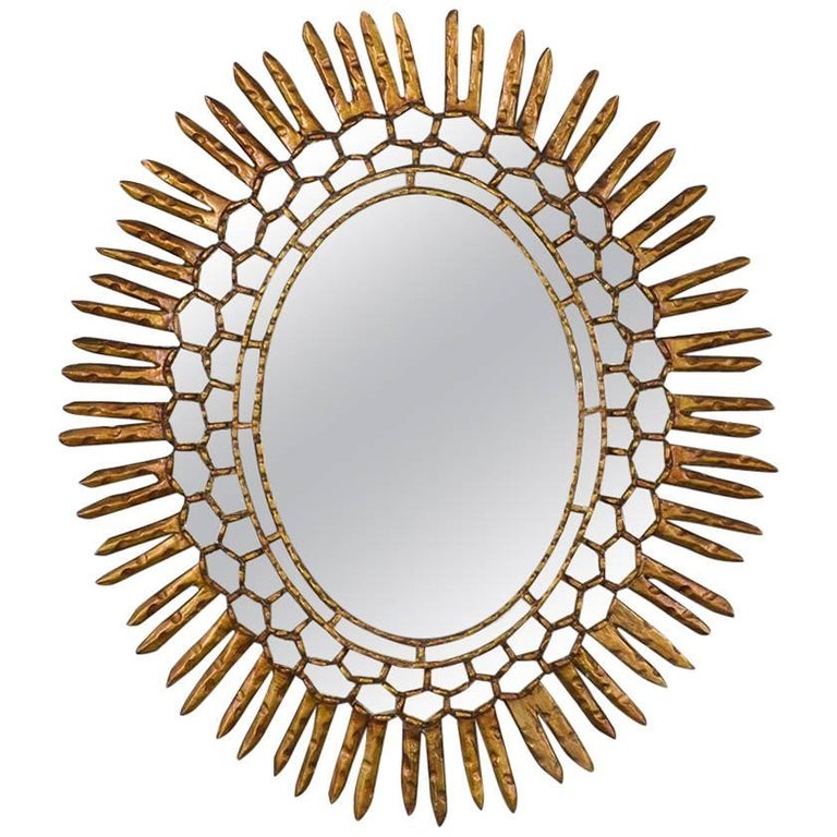 Spanish Carved Sunburst Mirror Circa 1950 For At 1stdibs Spanish Carved Sunburst Mirror Circa