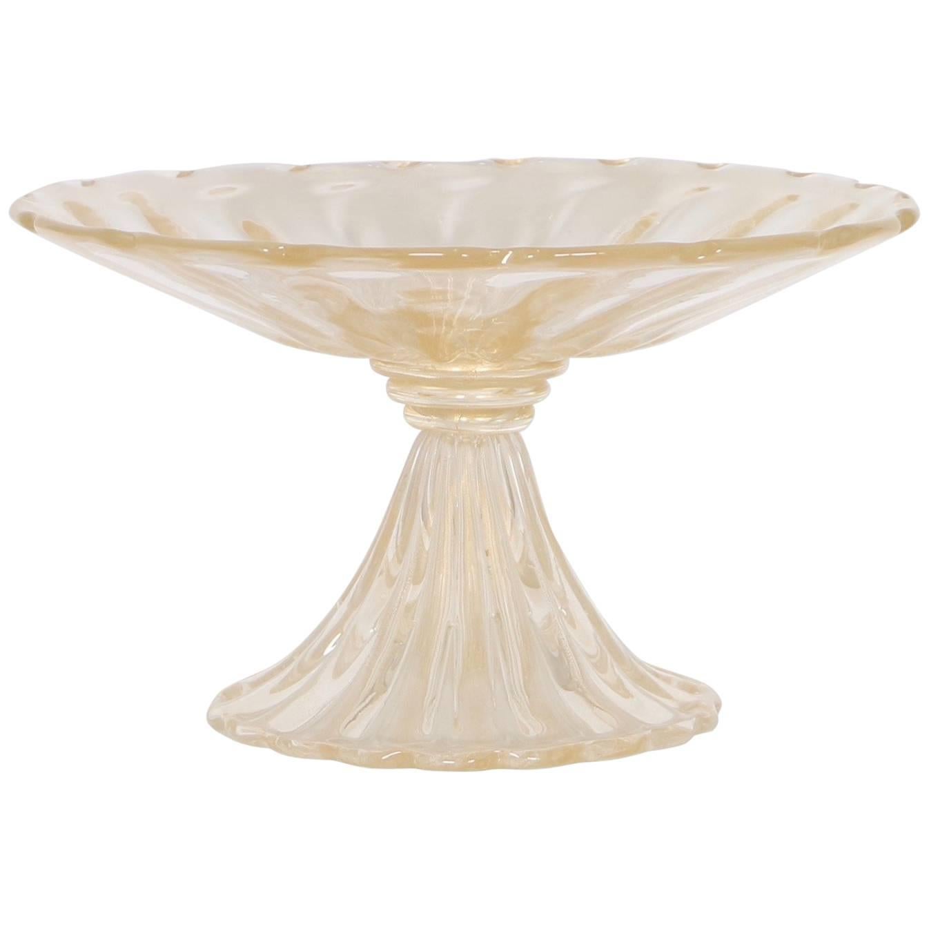 Monumental Barovier Murano Glass Footed Centre Bowl