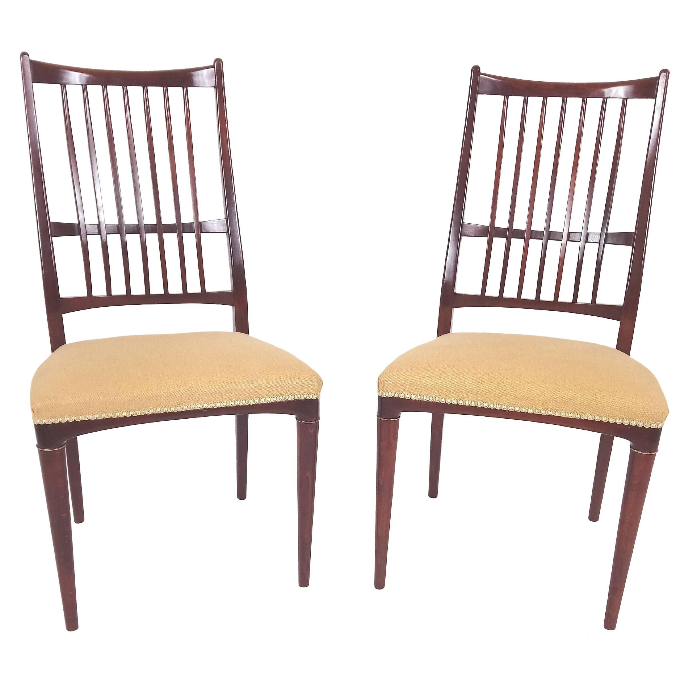 Pair of Mid-20th Century Swedish Beech Side Chairs