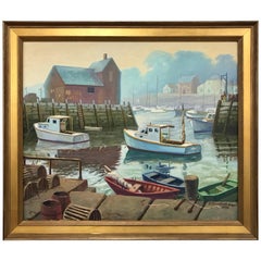 Rockport Massachusetts New England Signiert Ölgemälde Edward Tomasiewicz