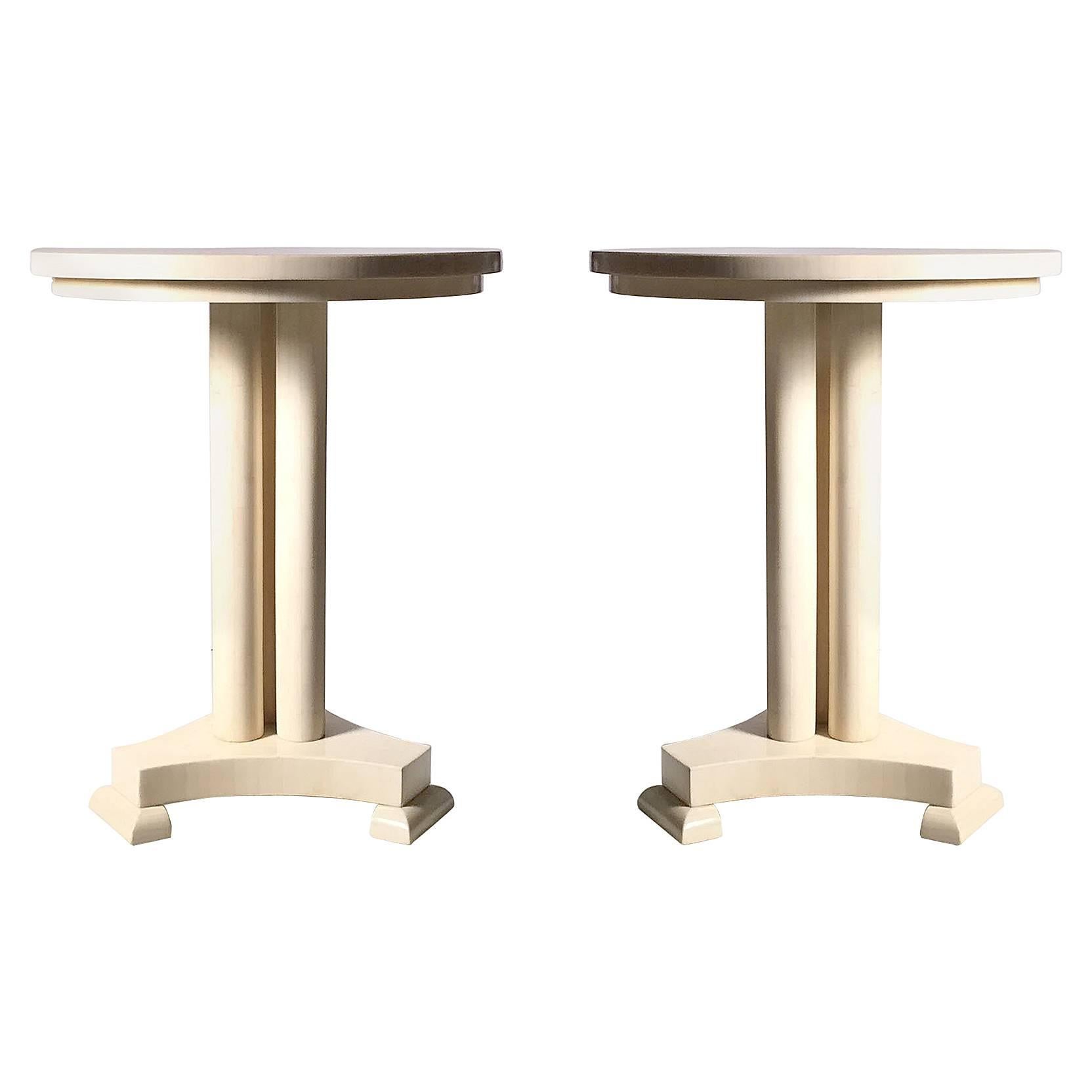 Classy Pair of Enrique Garcel Neoclassical Side Tables for Jimeco