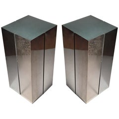 Pair of Neal Small Illuminated Pedestal Table Stands for Kovacs