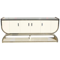 French Mid-Century Modern ''U'' Shape Four-Door Sideboard or Buffet, circa 1960s