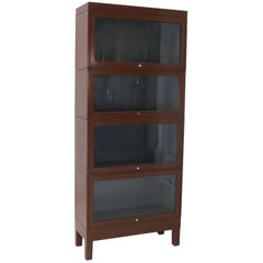 Mid-Century Modern Tall Metal Six Sections Barrister Bookcase Cabinet