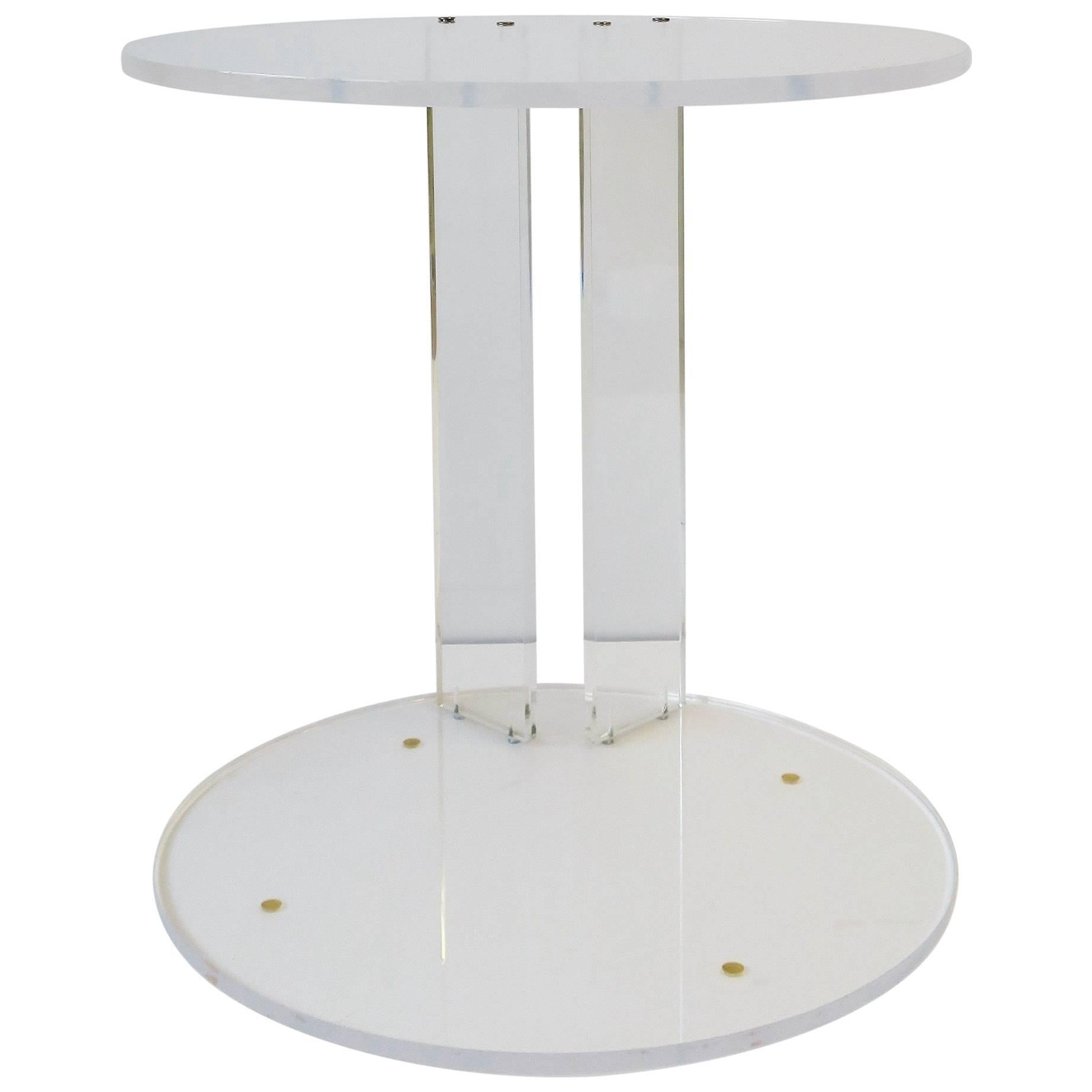 Lucite Round Side or End Table