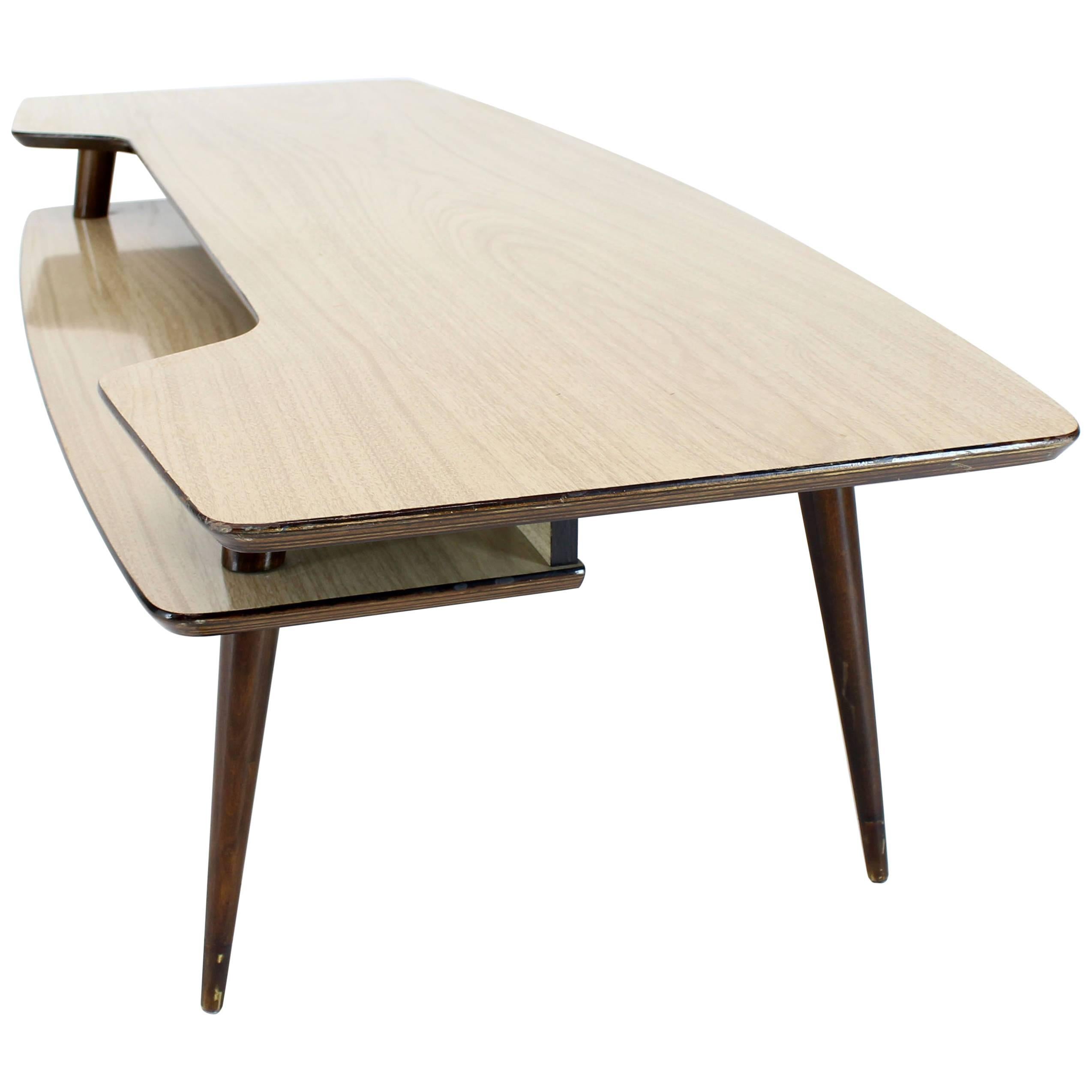 Italian Modern Step Coffee Table with Shelf For Sale