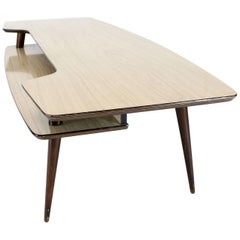 Vintage Italian Modern Step Coffee Table with Shelf