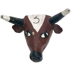 Vintage Mexican Bull Mask from Chiapas