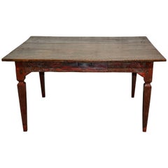Vintage Teak Dining or Kitchen Table, Java, Early to Mid-20th Century