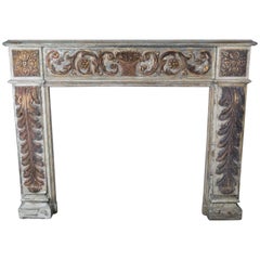 19th Century Italian Painted and Parcel-Gilt Fireplace Mantel