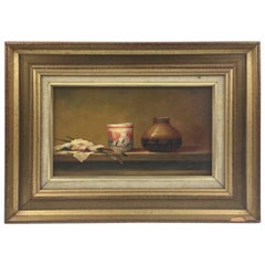 Pierre Saez France Oil on Board Painting Classic Still Life Study