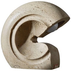 Travertine Table Lamp by Giuliano Cesari for Sormani