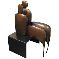 Robert Holmes "I Am Seated Pair" Bronze Sculpture