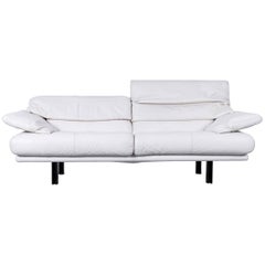 B&B Italia Alanda Designer Sofa Leather off White Three-Seat Modern