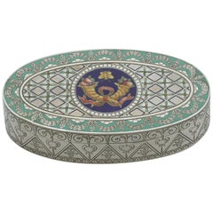 19th Century Victorian Sterling Silver and Enamel Box