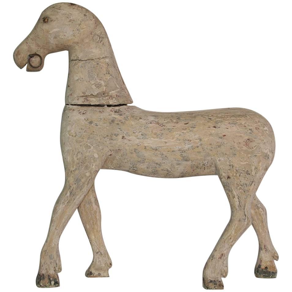 19th Century French Painted Wooden Horse