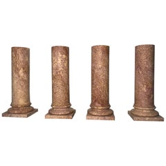 20th Century, Italian Specimen Marble Set of Four Pedestals Classical Roman