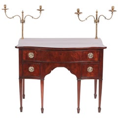 Antique Unusual George III Mahogany Serpentine Fronted Dressing Table