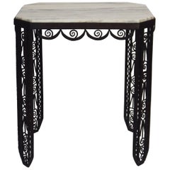 Art Deco Wrought Iron Side Table