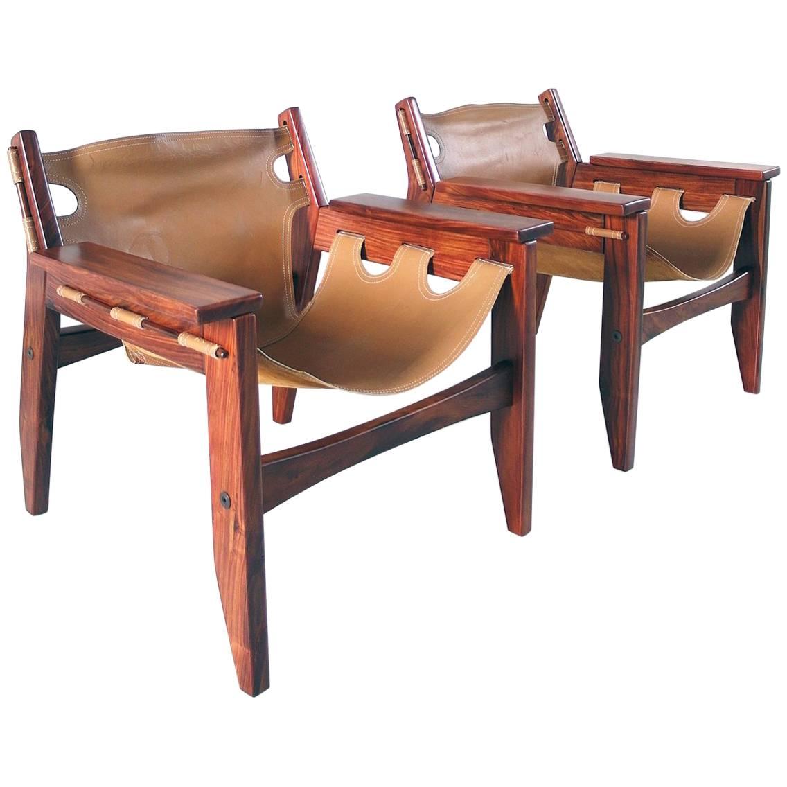 A pair of Sergio Rodrigues Kilin Lounge Chairs for Oca, Brazil, 1973