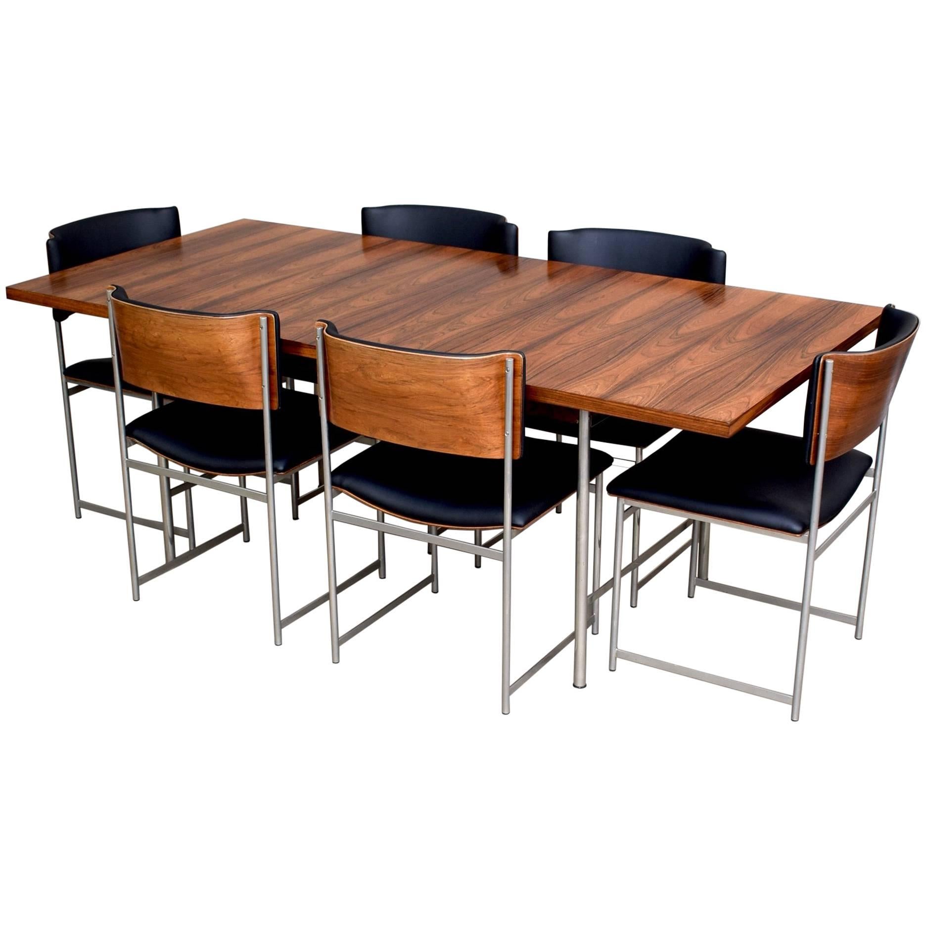 Exceptional Brazilian Rosewood Dining Set by Cees Braakman, circa 1950