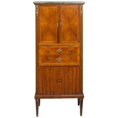 19th Century French Standing Secretaire with Tambour Doors