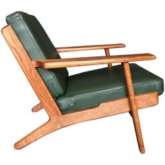 Hans Wegner GE290 Lounge Chair, Original 1950s Refurbished