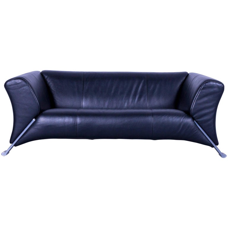 Rolf Benz 322 Designer Sofa Black Two-Seat Leather Modern Couch ... Rolf Benz 322 Designer Sofa Black Two-Seat Leather Modern Couch ...
