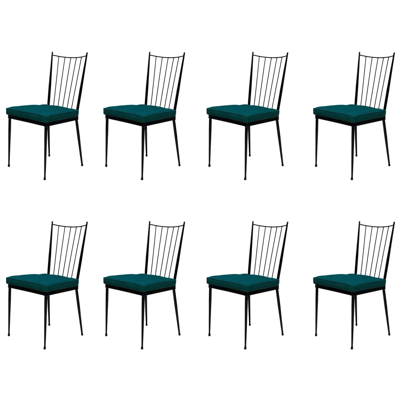 Set of Eight Colette Gueden Attributed Dining Chairs