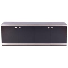Willy Rizzo Black and Chrome Credenza