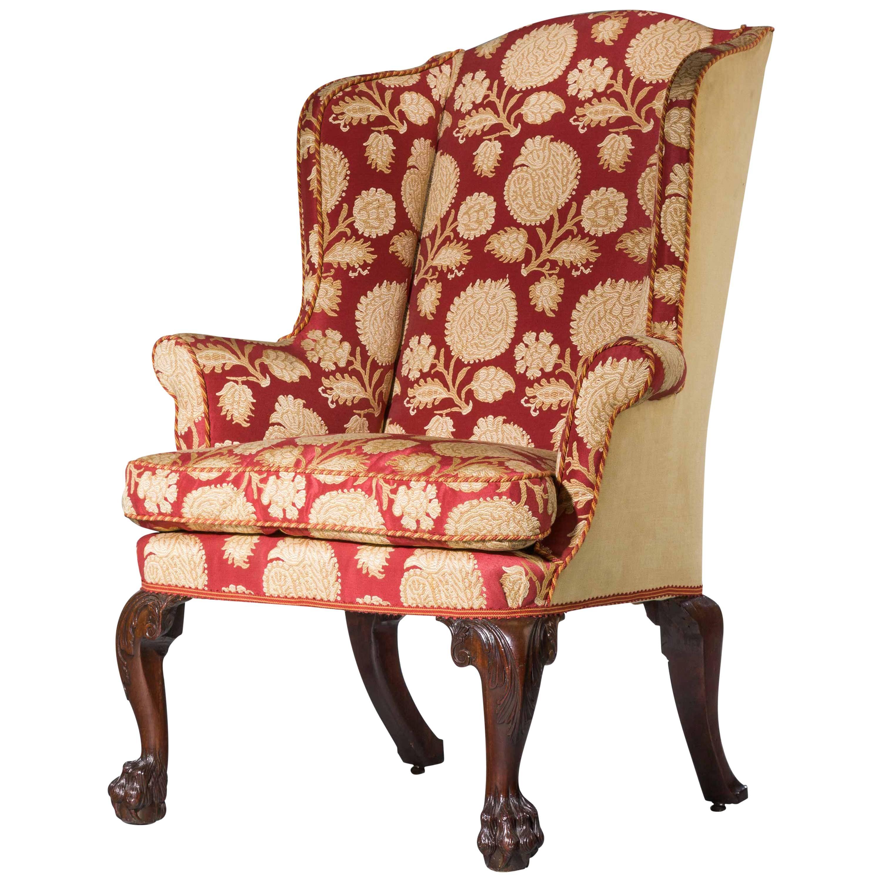 George II Period Walnut Wing Chair