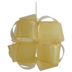 Vintage Italian Fiberglass Pendant Lamp by Enrico Botta, 1970