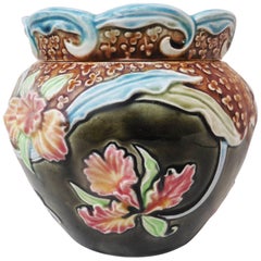 Majolica Orchid Jardiniere Fives Lille, circa 1900